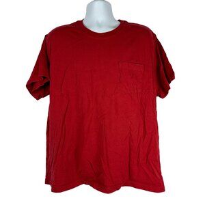 Eddie Bauer Red Pocket T-Shirt XXL 100% Cotton Crewneck Short Sleeve Mens Casual